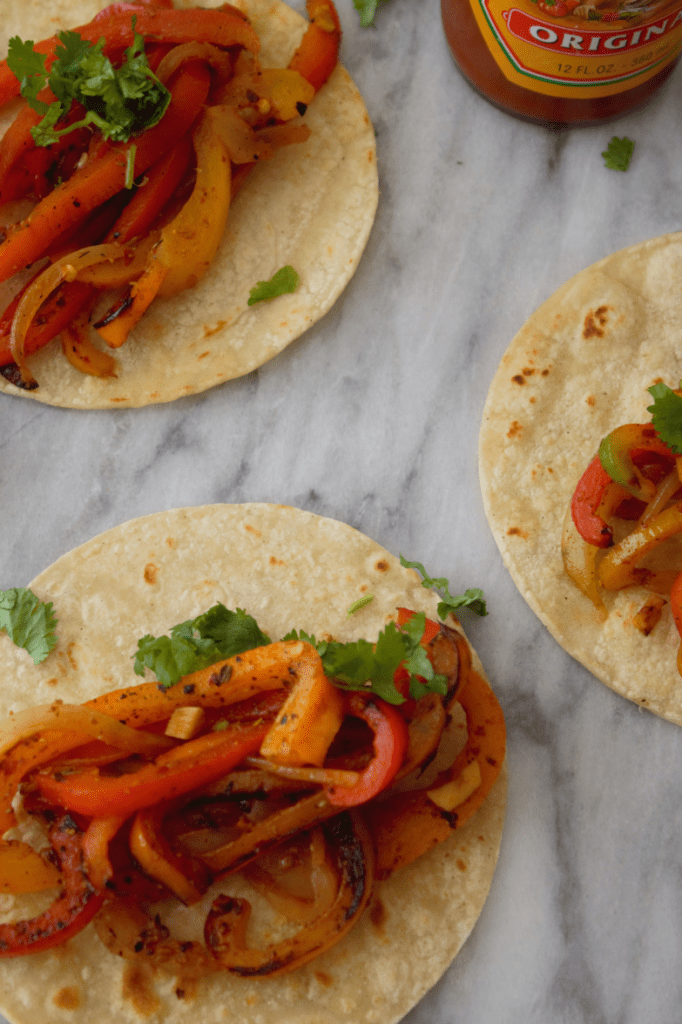 Spicy breakfast fajitas
