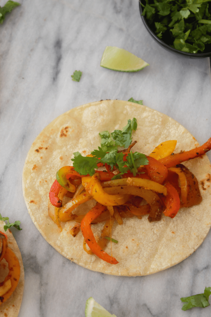 Spicy breakfast fajitas
